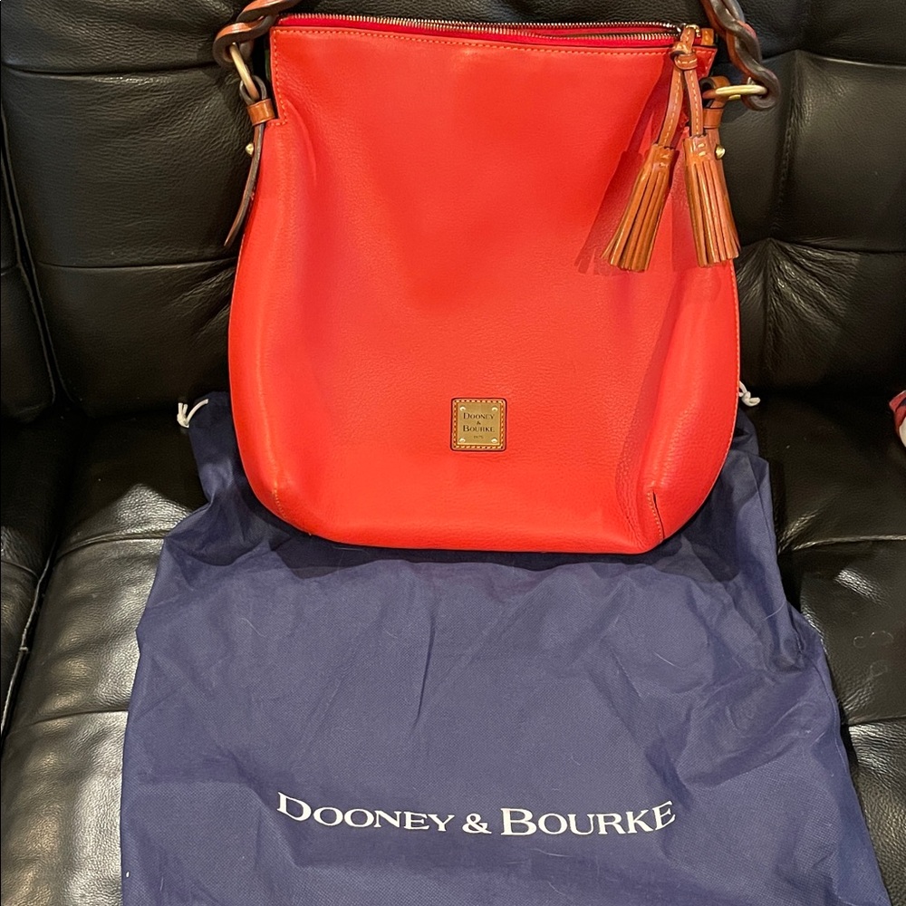 Dooney & Bourke Bright Red Shoulder Bag - Picture 2 of 7